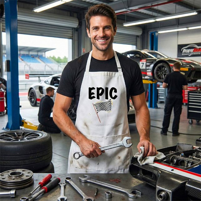 Epic Finish Line Checkered Racing Flag Schürze (Von Creator hochgeladen)