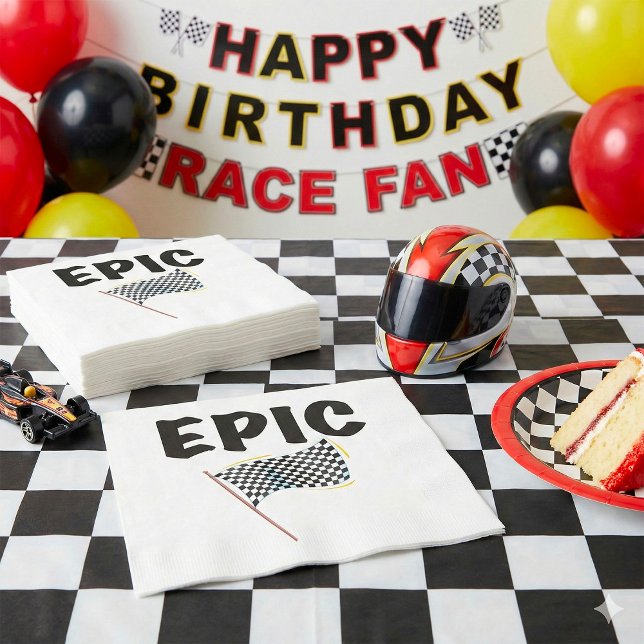 Epic Finish Line Checkered Racing Flag Serviette (Von Creator hochgeladen)