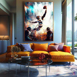 Epic Football Catch - Dynamic Sports Art Gridiron Leinwanddruck