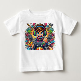 Epic Gamer Boy Cartoon Illustration – Colorful Gam Baby T-shirt