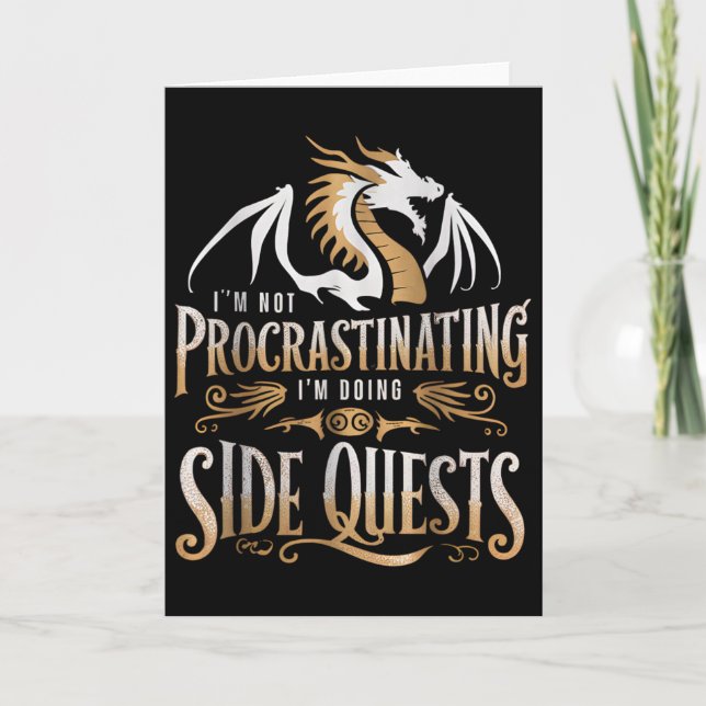 Epic Gamer Fantasy Adventure Apparel Doing Side Qu Karte (Vorderseite)