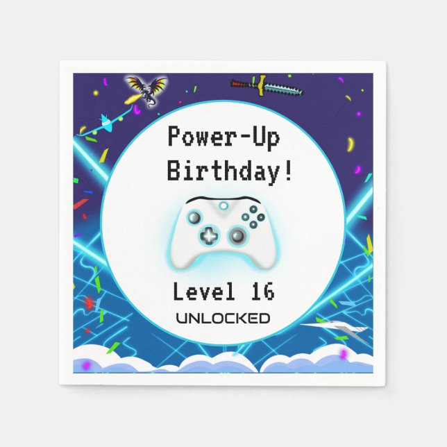 Epic Gamer Happy 16 Geburtstag Einladung kritische Serviette (Vorderseite)