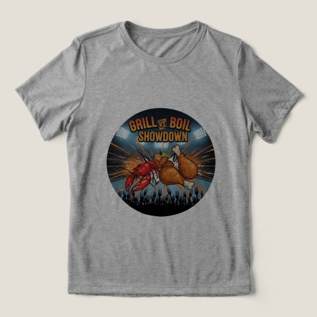 Epic Grill vs. Boil Showdown T - Shirt! 🥊 🍗 Tri-Blend Shirt (Design Vorderseite)