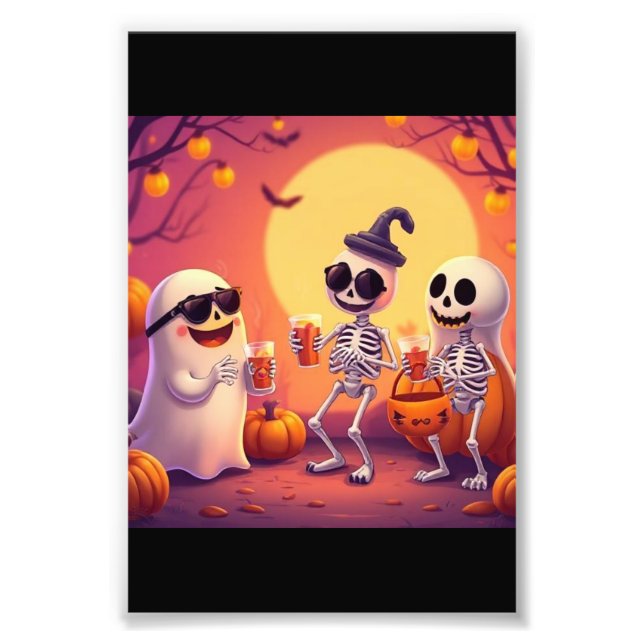 Epic Halloween – Cute Ghosts, Pumpkins & Skeletons Fotodruck (Vorne)