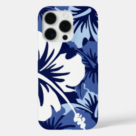 Epic Hibiskus Floral Hawaiian Navy White iPhone 16 Pro Hülle