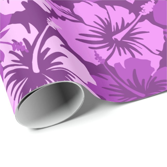 Epic Hibiskus Floral Hawaiian Wrapping Paper Geschenkpapier (Rolleneckpunkt)