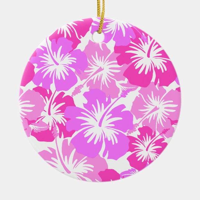 Epic Hibiskus Hawaiian Floral Aloha Shirt drucken Keramikornament (Vorne)