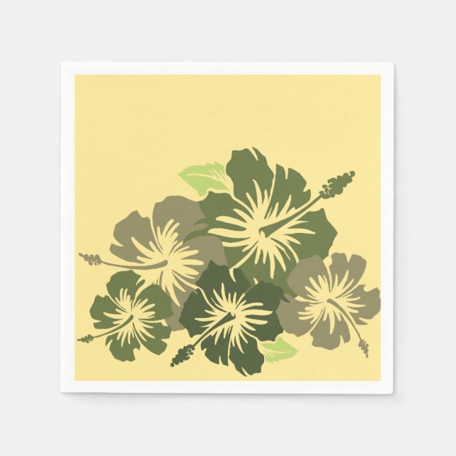 Epic Hibiskus Hawaiian Floral Serviette (Vorderseite)