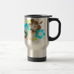 "Epic Hibiskus" in Brown/Turq Travel Mug Reisebecher