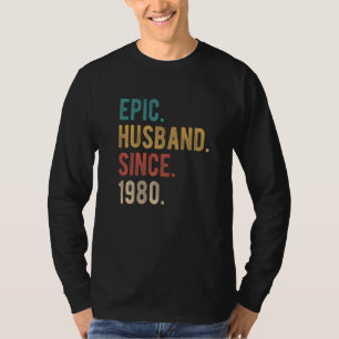 Epic Husband Seit 1980 42. Hochzeitstag F T-Shirt
