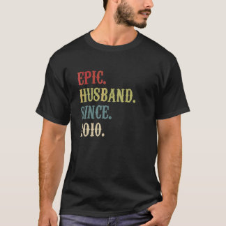 Epic Husband Seit 2010 Retro 12. Wedding Anivers T-Shirt