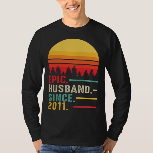 Epic Husband Since 2011 Happy Anniversary T-Shirt (Vorderseite)