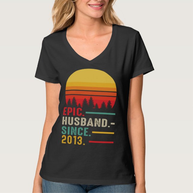 Epic Husband Since 2013 Happy Anniversary T-Shirt (Vorderseite)