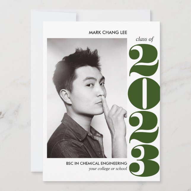 EPIC JAHR | GREEN BOLD UNI FOTO ABSCHLUSS KARTE (Vorderseite)