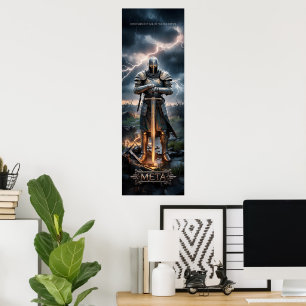Epic Knight Warrior Digital Poster Mittelalterlich