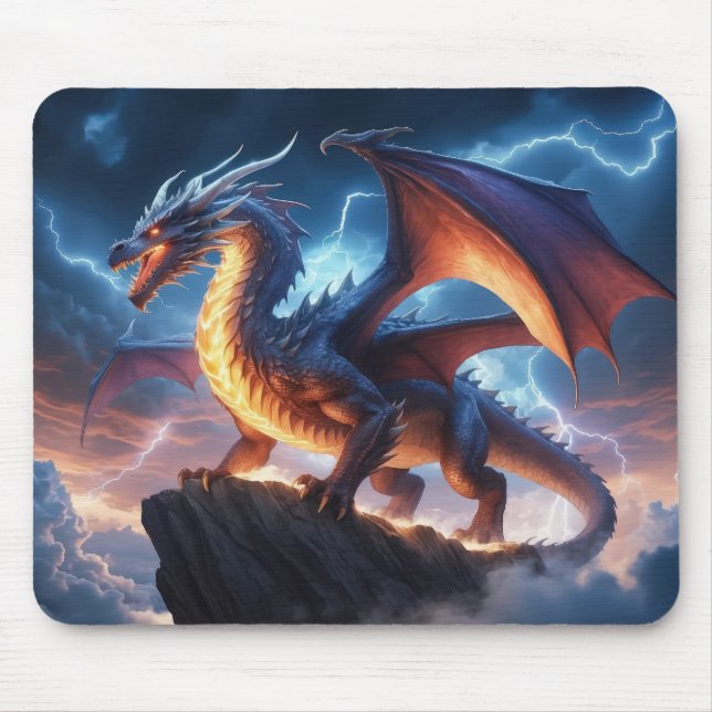 Epic Lightning Dragon Fantasy Gaming Mouse Pad Mousepad (Vorne)