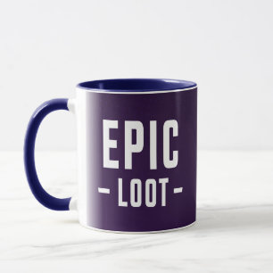 Epic Loot Gamer Lila White Teen Boy Slogan Tasse