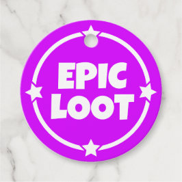 Epic Loot Gamer Neon Lila Star Text Slogan Geschenkanhänger