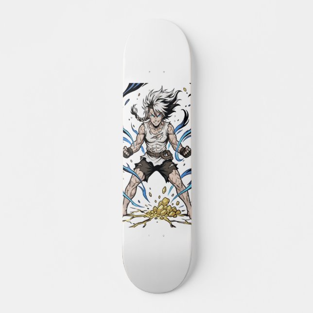 Epic Manga Warrior Power Awakening Illustration Skateboard (Vorne)