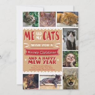 EPIC Me and My Cats Christmas 5x7 Card (8 Images) Feiertagskarte