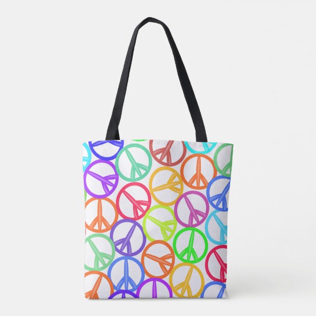 Epic Multicolor Groovy Peace Signs Musterdesign (Rückseite)