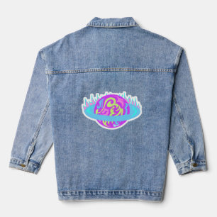 Epic Neon Saturn Flaming Planet Fun Jeansjacke