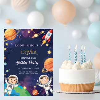 Epic Outer Space Kids Birthday  Einladung