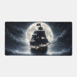 Epic Pirate Ship Moon Mouse Pad – Dark Ocean Pirat Schreibtischunterlage