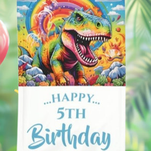 Epic Rainbow Dinosaur Geburtstagsparty Banner