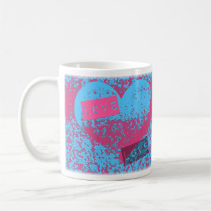 Epic Retro Liebe Herzdesign Kaffeetasse