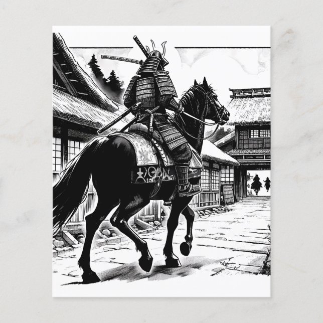Epic Samurai Rider Manga Art Print Flyer (Vorne)