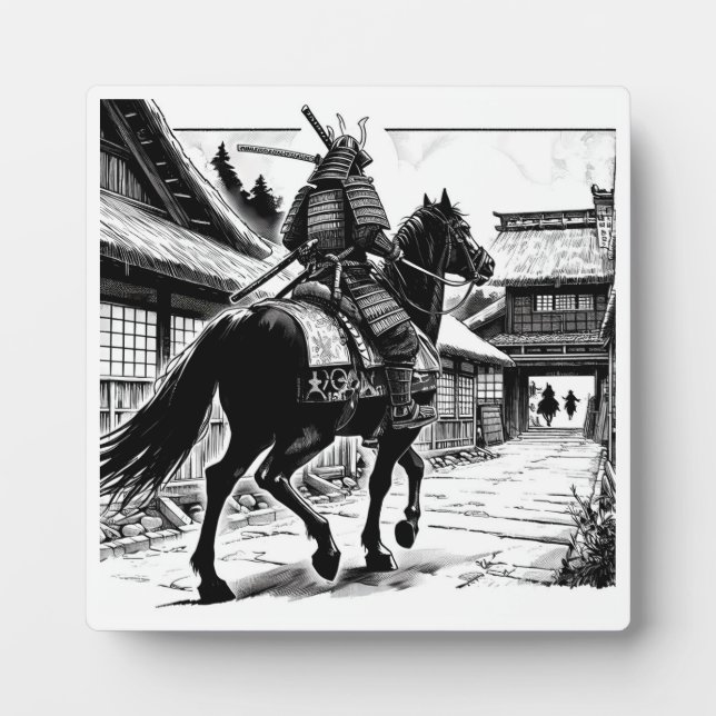 Epic Samurai Rider Manga Art Print Fotoplatte (Vorderseite)