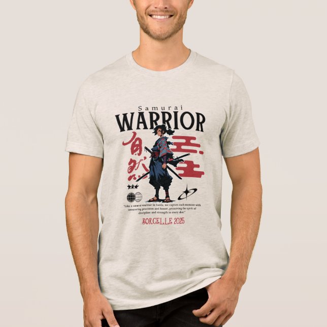 Epic Samurai Warrior Japanese Katana Culture Men's Tri-Blend Shirt (Vorderseite)