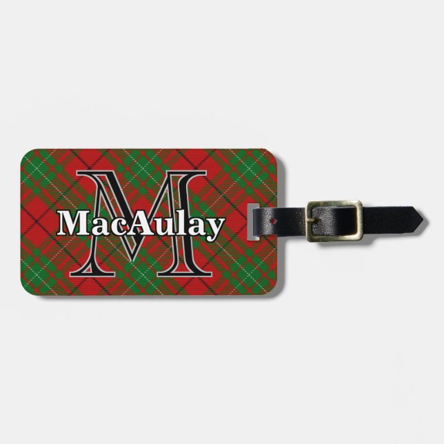 Epic Scotland Clan MacAulay Tartan Gepäckanhänger (Vorderseite horizontal)