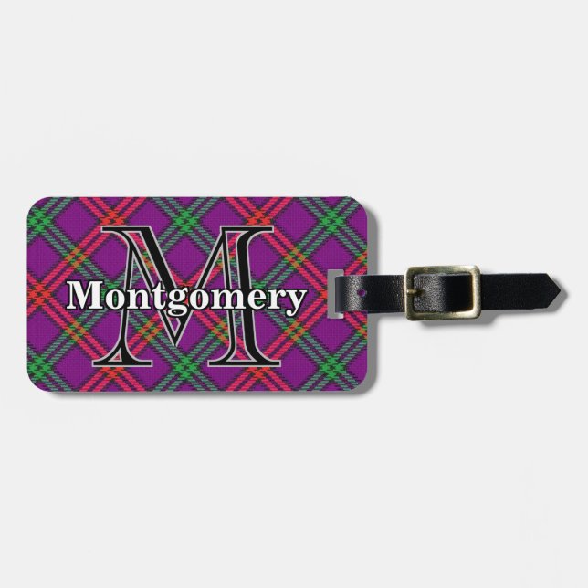 Epic Scotland Clan Montgomery Tartan Gepäckanhänger (Vorderseite horizontal)