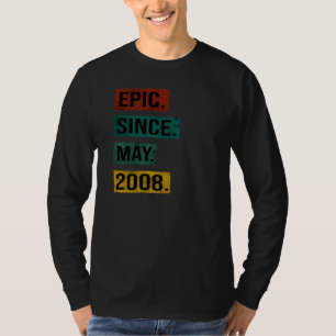 Epic Seit Mai 2008 Vintag 14 Jahre alt Geburtstag T-Shirt
