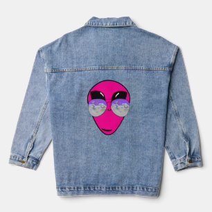 Epic Shades Alien Head Cool Pink Art Jeansjacke