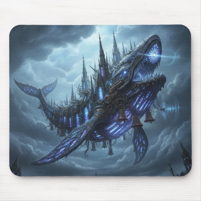 Epic Sky Leviathan Mousepad A Steampunk Art Piece (Vorne)