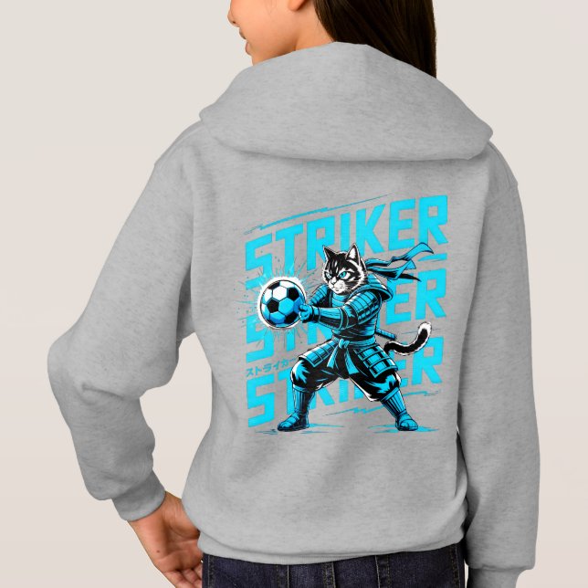 Epic Soccer Samurai Cat - Cool Gamer & Anime Fan  Hoodie (Rückseite)