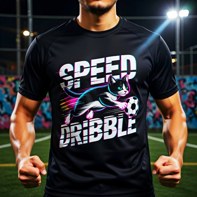 Epic Speed of Dribble Cat For Soccer Fans T-Shirt (Von Creator hochgeladen)