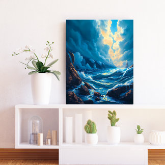 Epic Storm Seascape Wall Art Leinwanddruck