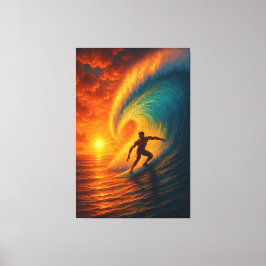 Epic Sunset Surf Wave - Ocean Leinwand Mauer