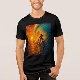 Epic Sunset Wave Surfer - Ocean Tri Blend Shirt