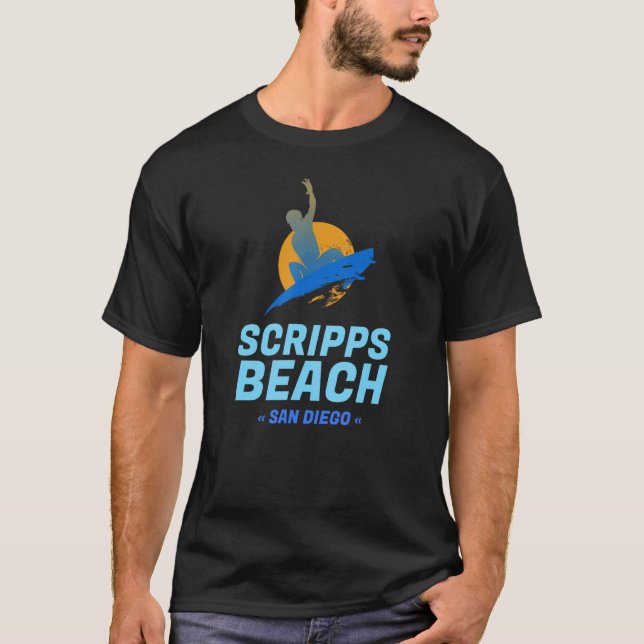 Epic Surfer Scripps Beach San Diego T-Shirt (Vorderseite)