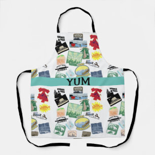 Epic Travel Logos Collage Design Tourist Schürze