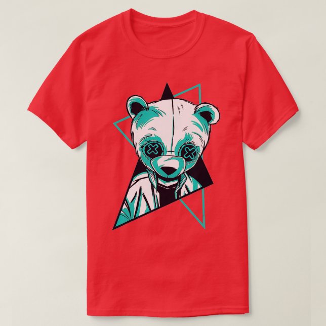 Epic Trippy Panda Rave Design Abstrakt T-Shirt (Design vorne)