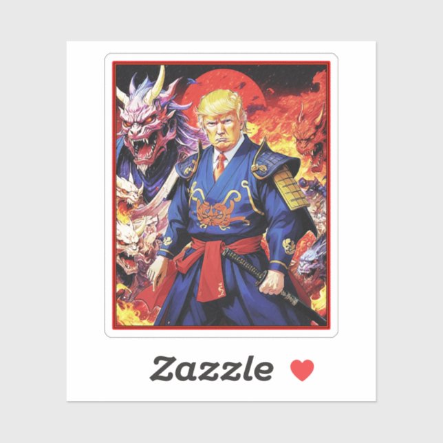 Epic Trump Samurai Anime Aufkleber (Blatt)