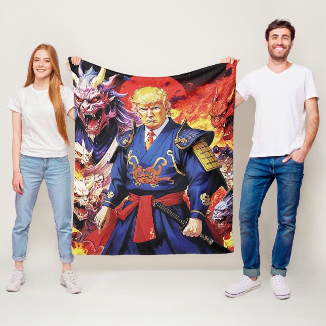Epic Trump Samurai Anime Fleecedecke (Beispiel)
