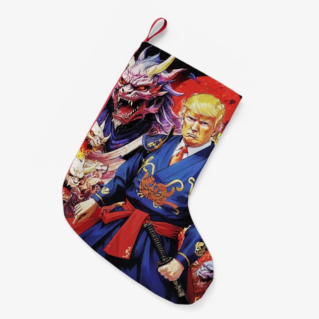 Epic Trump Samurai Anime Kleiner Weihnachtsstrumpf (Vorderansicht (hängend))
