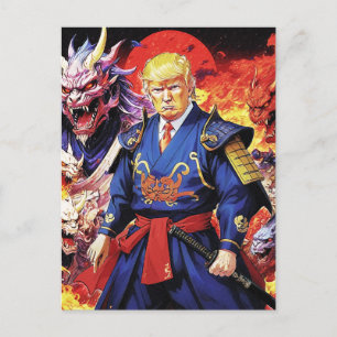 Epic Trump Samurai Anime Postkarte